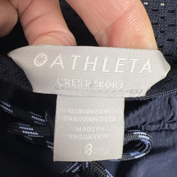 Athleta Trekkie Crest Athleisure Pull On Skort Women's Size 8 Navy Blue 531132 - Picture 3 of 11